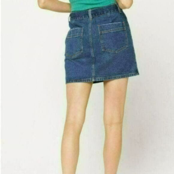 Billabong Women's Size 30 Blue Cotton Denim Belted Mini Skirt - Picture 2 of 11